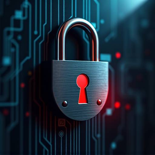 An illustration of a padlock with a keyhole, representing data privacy and security.